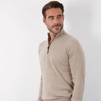 CASHMERE / MERINO TOAST ALCANTARA HALF ZIP