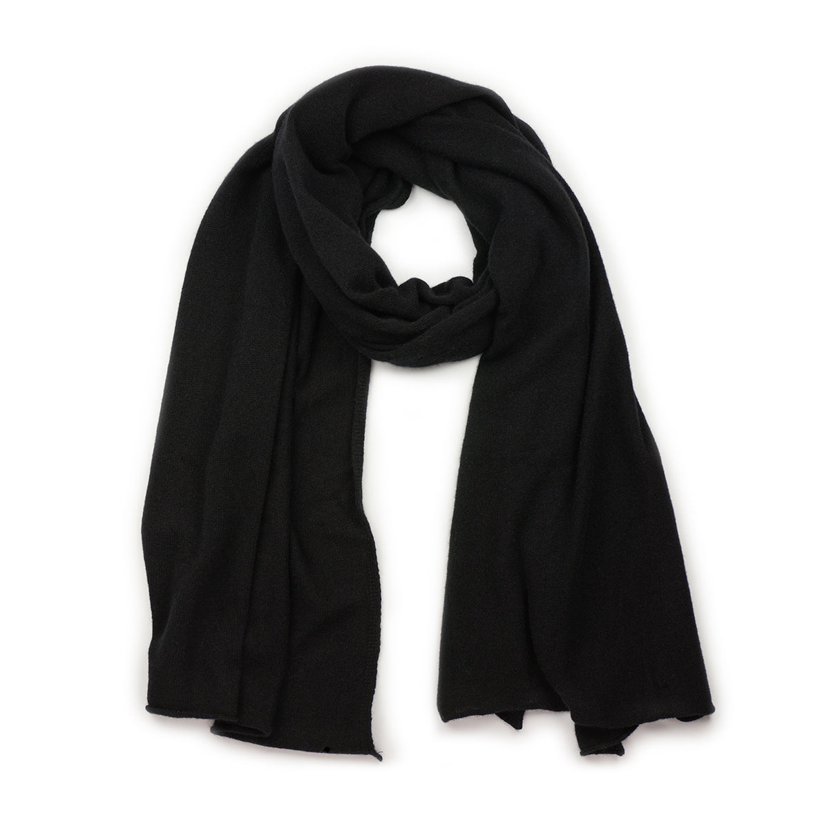 100% CASHMERE BLACK WRAP SCARF